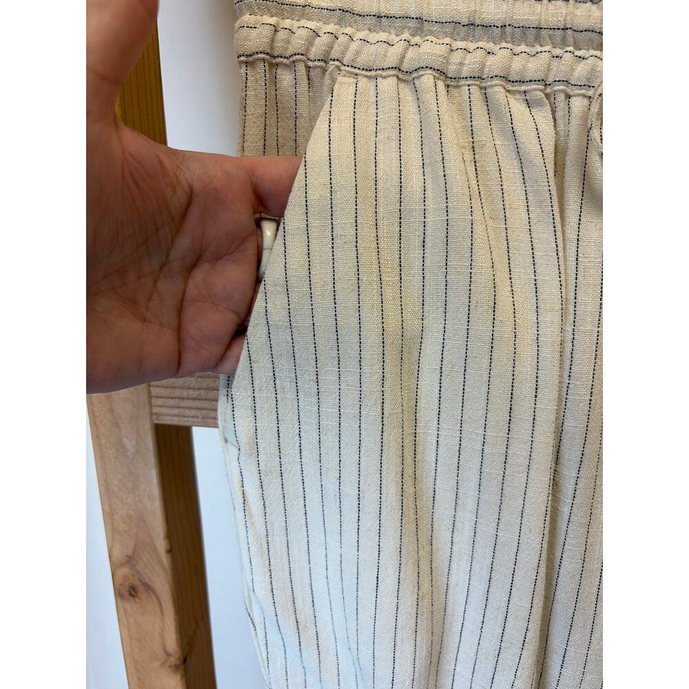 NWT Soya Concept Cream & Black Striped Shorts #0456 SZ XXL Linen Blend - Picture 3 of 5